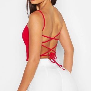 Boohoo open back cami